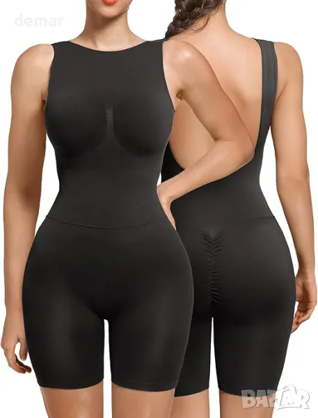 SHAPERX Дамско оформящо боди с нисък гръб до средата на бедрата, XS, снимка 1