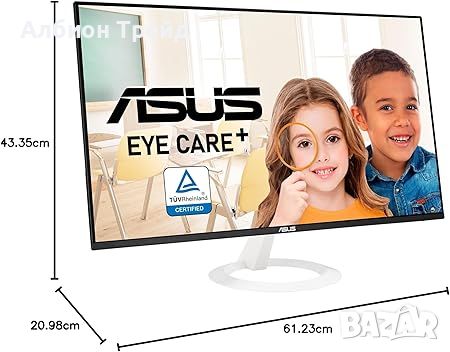 ASUS Eye Care VZ27EHF-W 🌟 27” Full HD Монитор 📺 | Тънък Дизайн, снимка 1