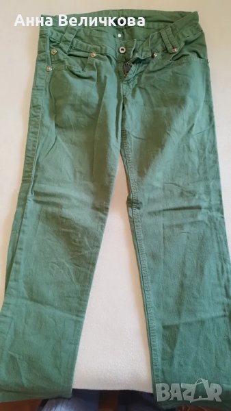 Дамски зелени дънки, снимка 1
