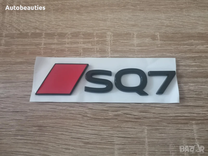 емблема Audi SQ7 нов стил черно с червено, снимка 1