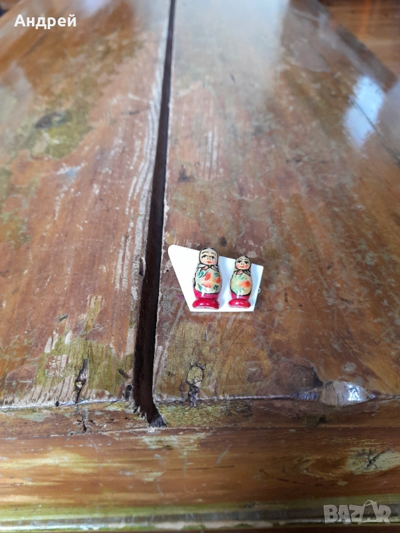 Стара брошка матрьошки #2, снимка 1