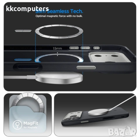 Оригинален кейс Spigen Nano Pop MagSafe, За iPhone 17 Pro Max (6.9), Черен, снимка 5 - Калъфи, кейсове - 54203687