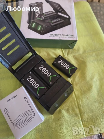 Зарядно устройство VOYEE за батерии Xbox,3x2600mAh акумулаторен пакет, снимка 3 - Друга електроника - 50752936
