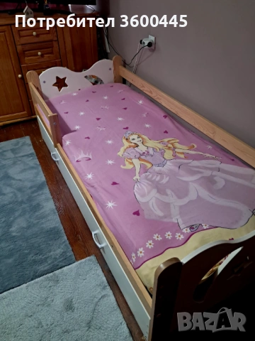 Голямо детско легло 180 см дълж., снимка 2 - Мебели за детската стая - 53609518