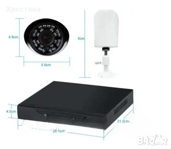 Комплект за видеонаблюдение,8 камери,без монитор,1.3MP, снимка 2 - Комплекти за видеонаблюдение - 48777017