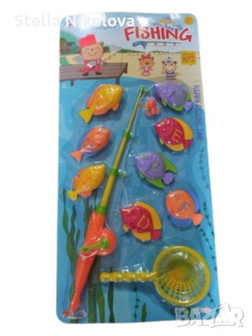 Детска въдичка с 8 рибки и кепче с магнити, снимка 1 - Фигурки - 45742294