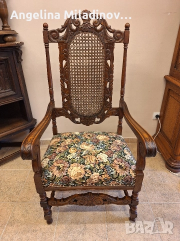 УНИКАТ! Кресло орех масив, снимка 8 - Дивани и мека мебел - 53916398