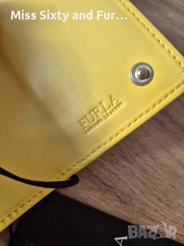 FURLA-ново жълто портмоне естествена кожа Фурла-20 см х 10 см, снимка 6 - Портфейли, портмонета - 46225946