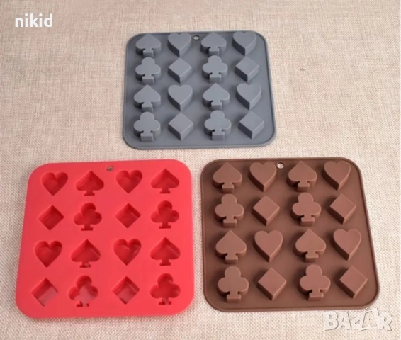 Покер карти карта знаци дълбок силиконов молд форма фондан шоколад бонбони гипс