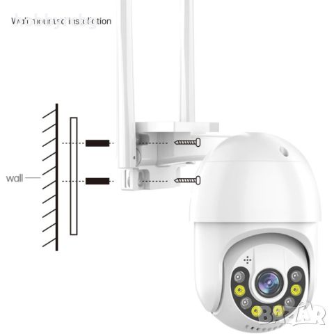 Безжична PTZ WIFI охранителна камера 5MP за видеонаблюдение, снимка 9 - HD камери - 46394403