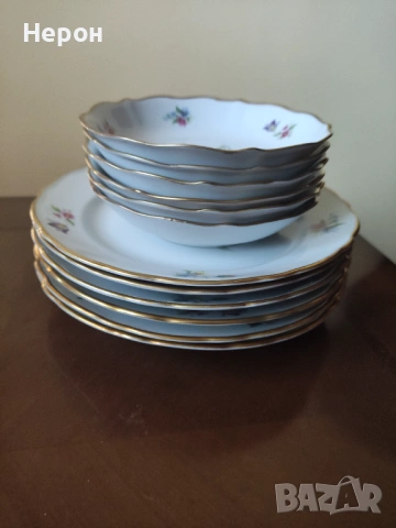 Порцеланови чинии плитки, снимка 3 - Чинии - 53662421