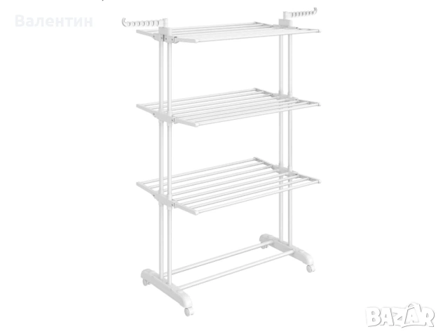 Сушилник за дрехи на колелца от неръждаема стомана , снимка 10 - Други стоки за дома - 53267586