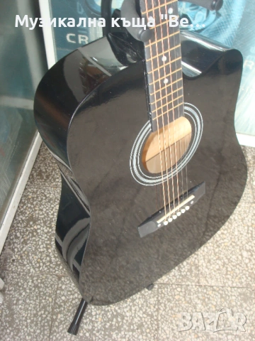 Акустична китара с метални струни, калъф и колан, снимка 3 - Китари - 40024495
