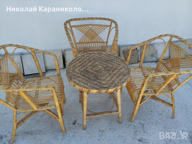 Ратанови столове и маса, снимка 1 - Други стоки за дома - 46435304