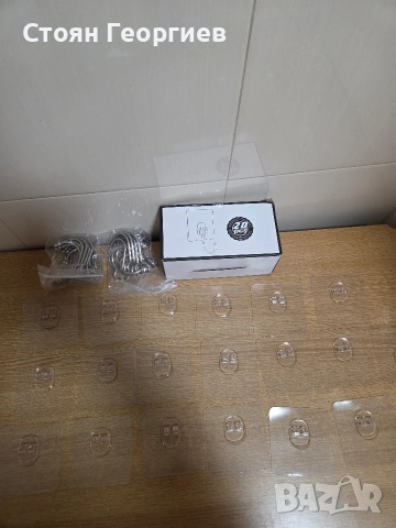 Комплект от 20 броя прозрачни самозалепващи се куки