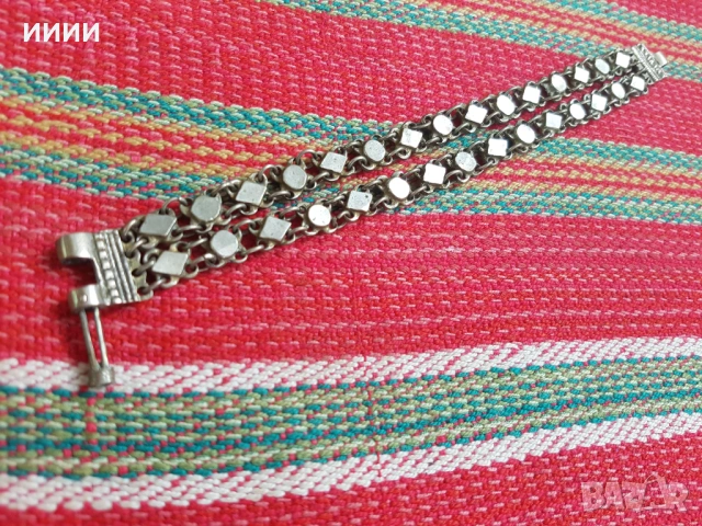 Сребърна гривна верижка 19 век, снимка 3 - Гривни - 53292582