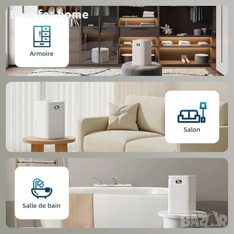 Преносим влагоабсорбатор 2200 мл - ултра тих, против мухъл, снимка 5 - Влагоабсорбатори и влагоуловители - 53745187