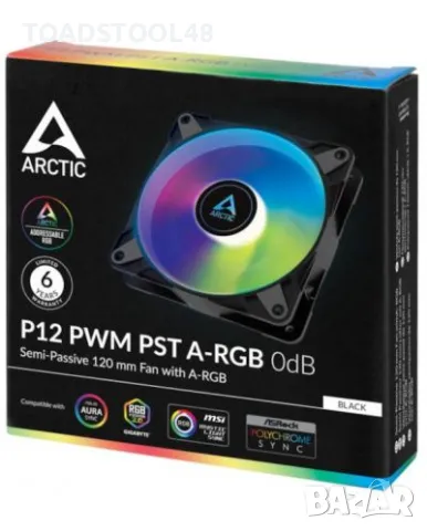 Arctic P12 PWM PST A-RGB Black, снимка 1 - Други - 48301358