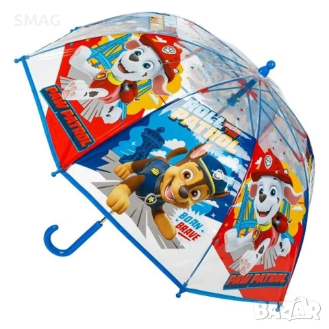 Детски прозрачен син чадър "Paw Patrol" 64см_1228039, снимка 2 - Чадъри - 54293995