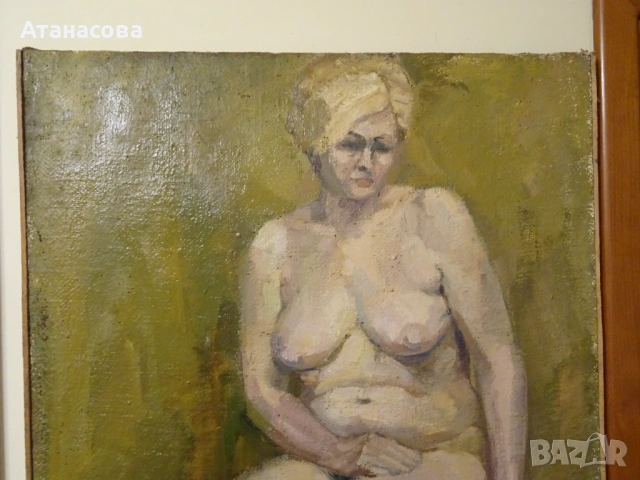 Авторска картина модел "Голо тяло" масло 70-те г, снимка 3 - Картини - 54094639