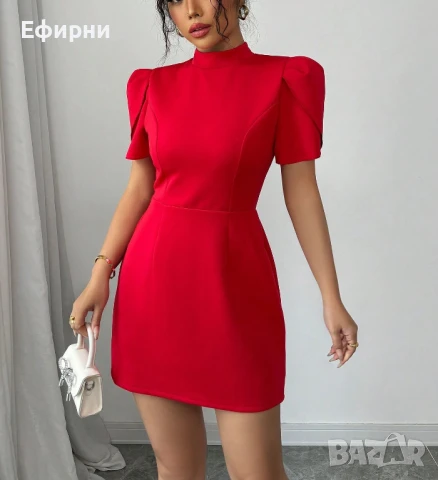 Червена рокля, Секси рокля, Мини рокля, снимка 2 - Рокли - 51264832