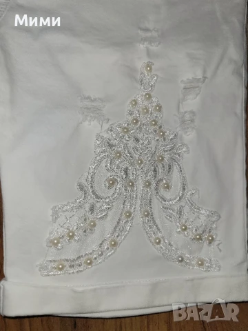 Бял къс панталон Lucy