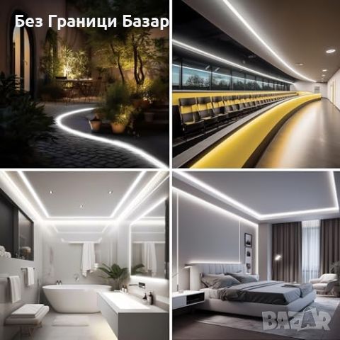 Нова 220V COB LED Лента 20m 288LED/м Водоустойчива за Външна Употреба, снимка 6 - Лед осветление - 45508150