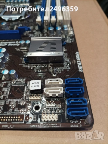 Дъно за компютър ASRock H67DE3, снимка 4 - Работни компютри - 53171385