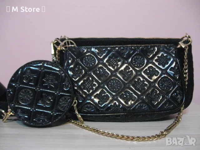 Silvio Tossi официална дамска мини чанта естествен велур и лак