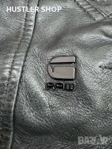 Мъжко яке от естествена кожа G-STAR RAW. Размер S, снимка 6 - Якета - 53933195