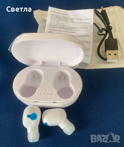 Bluetooth слушалка In-ear 5.0TWS Нови, Водоустойчиви спортни. Стерео бутони с микрофон Безжични