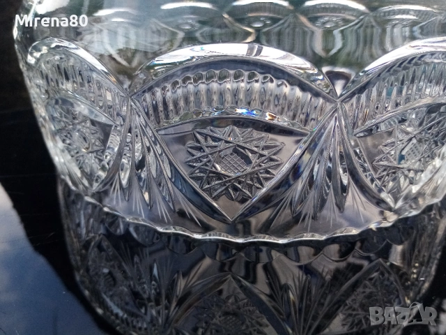 Българска кристална фруктиера, снимка 8 - Антикварни и старинни предмети - 54134042