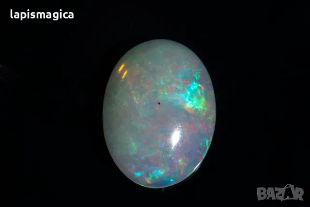 Етиопски опал 3.35ct овален кабошон, снимка 2 - Други - 49635188