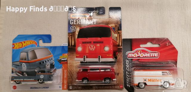 💕🧸Колекция Фолксваген: Matchbox 1970 Volkswagen T2 BUS Germany, Majorette VWT1 и VOLKSWAGEN , снимка 1 - Колекции - 45811882