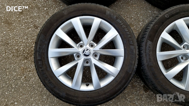 Шкода 16 5х112 лети джанти Skoda Octavia. 205/55/16 Мишелин , снимка 3 - Гуми и джанти - 53692820