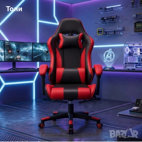 Ергономичен офис и геймърски стол – Максимален комфорт за гърба и врата, регулируем, снимка 2 - Столове - 54232713
