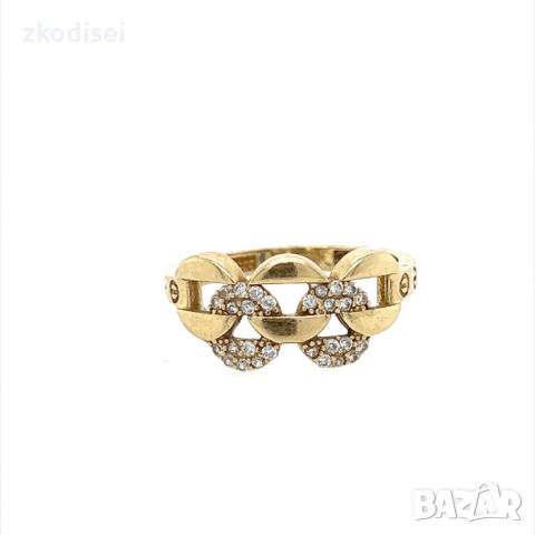 Златен дамски пръстен 2,55гр. размер:55 14кр. проба:585 модел:24252-1, снимка 1 - Пръстени - 46052441