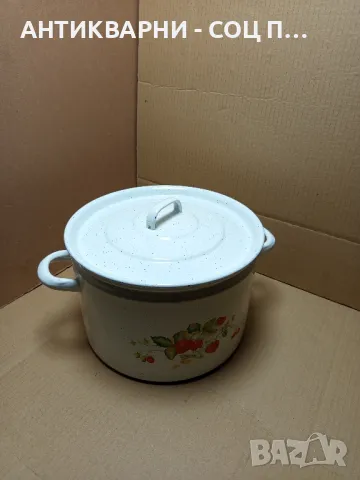 Стара Емайлирана Тенджера 10лт., снимка 2 - Антикварни и старинни предмети - 49611384