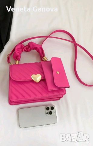 Модерна чантичка в оранжево или розово , снимка 7 - Чанти - 45543579
