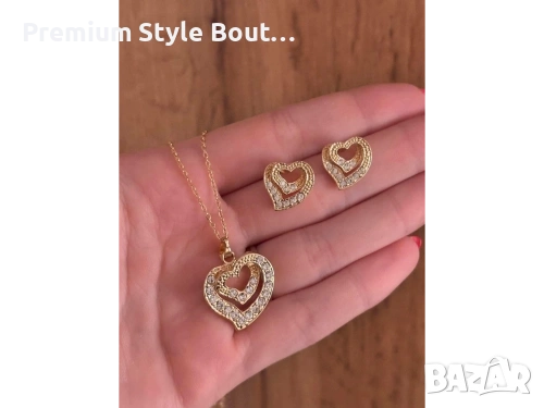 комплект колие и обеци от медицинска стомана 