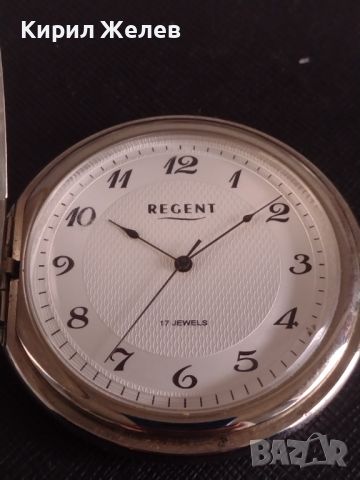 Джобен часовник REGENT 17 JEWELS рядък за КОЛЕКЦИОНЕРИ 39258, снимка 3 - Антикварни и старинни предмети - 45382526