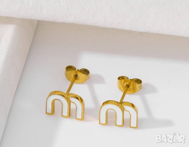 обеци от висококачествена медицинска стомана miu miu, снимка 12 - Обеци - 52093064