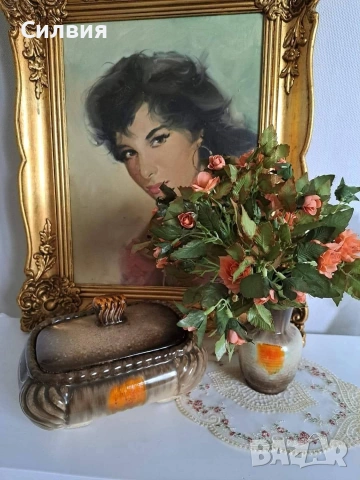 Купа с капак и ваза, снимка 2 - Вази - 53932034