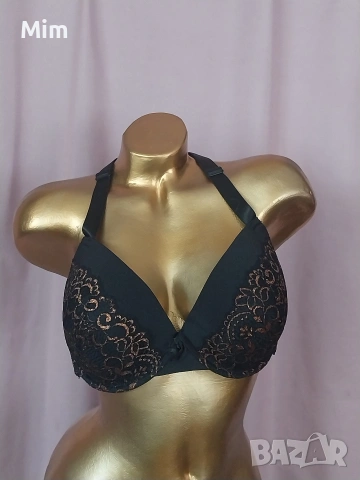 Ulla Popken 90 D Бял и черен дантелен сутиен , снимка 8 - Бельо - 54198638