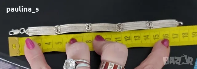 Два броя / Винтидж, рядка находка! / Сребърна гривна с мечета и филигран / СБХ , снимка 13 - Гривни - 29069424