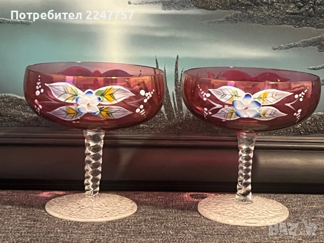 2 бр Бохемски кристал , снимка 6 - Антикварни и старинни предмети - 52253191