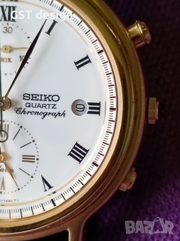 Изключително рядък Японски Seiko Сейко часовник 90г.Хронограф Аларма Позлата Japan made Оригинал, снимка 10 - Мъжки - 45128868