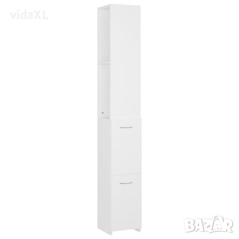 vidaXL Шкаф за баня, бял, 25x26,5x170 см, инженерно дърво(SKU:808431, снимка 1 - Шкафове - 46322495