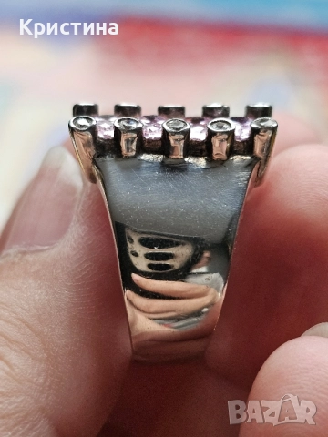 Масивен сребърен пръстен , снимка 4 - Пръстени - 51955556