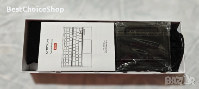 Луксозна сгъваема Bluetooth клавиатура OMOTON с тъчпад. QWERTZ layout , снимка 5 - Клавиатури и мишки - 53360222